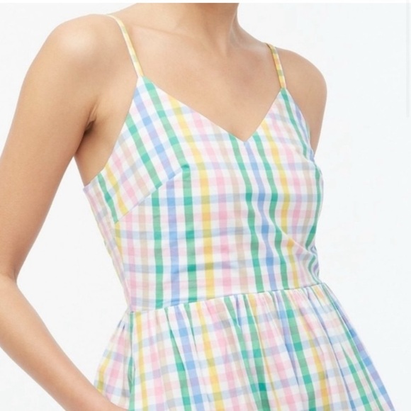 J. Crew Pastel Colors Gingham Print Maxi Dress Size 2 - Picture 2 of 12